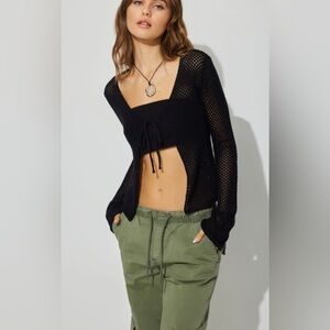 Y2K Wide Sleeve Tie Over Top